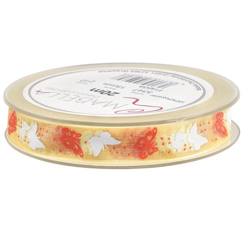 položky Organzová stuha motýlia stuha žltá 15mm 20m