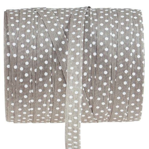 položky Darčeková stuha bodkovaná bavlnená stuha hnedá 10mm 100m