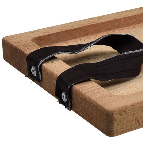 položky Dekoračný podnos, podlhovastý drevený podnos s bukovými rúčkami 50×19,5 cm