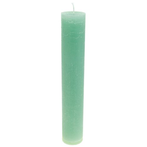 Floristik24 Zelené sviečky, veľké, jednofarebné sviečky, 50x300mm, 4 kusy