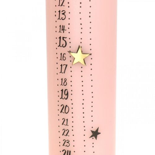 položky Adventný kalendár sviečka ružová stĺpová sviečka adventná 250/50mm