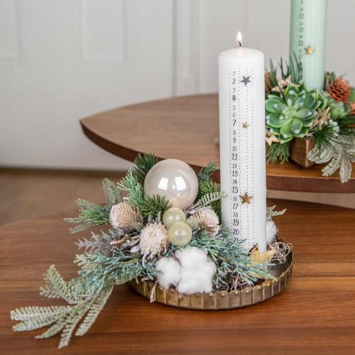 položky Adventný kalendár Sviečka Biela stĺpová sviečka Vianočná 250/50mm