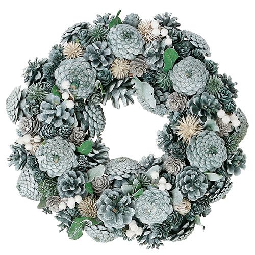 Adventný veniec so šiškami zelený Ø35cm | Floristik24.sk