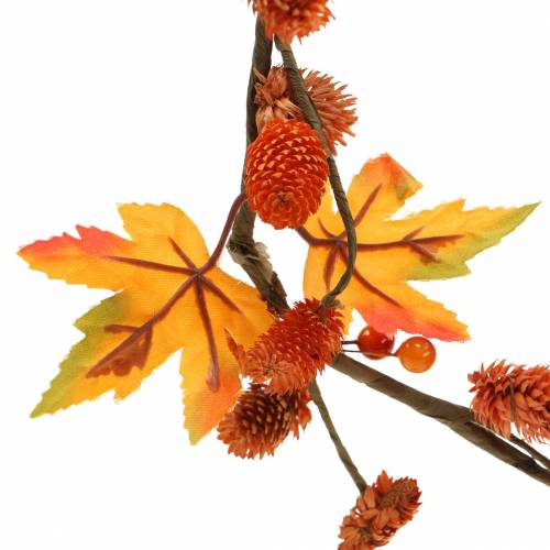 položky Jesenná girlanda s javorovými listami a šiškami Orange 1,28m