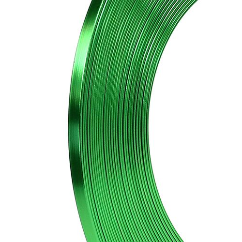 Floristik24 Hliníkový plochý drôt jablkovo zelený 5mm 10m