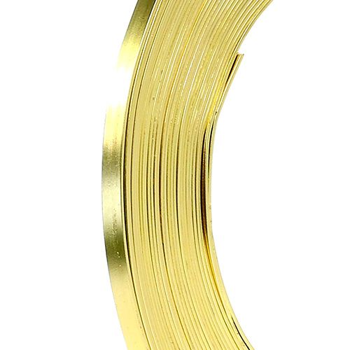 Floristik24 Hliníkový plochý drôt zlatý 5mm 10m