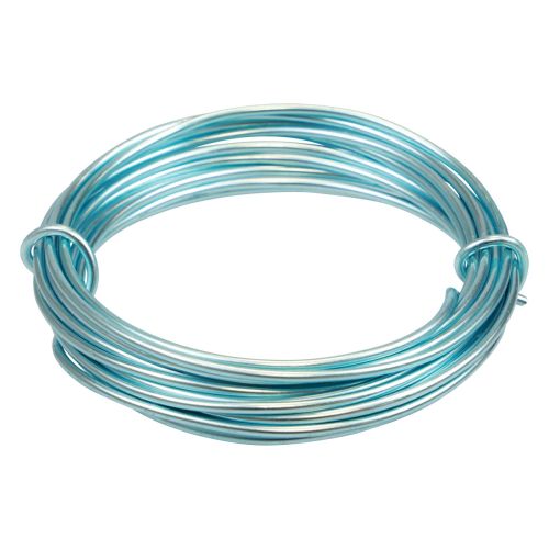 Floristik24 Hliníkový drôt 2mm hliníkový drôt svetlomodrý bižutérny drôt 3m