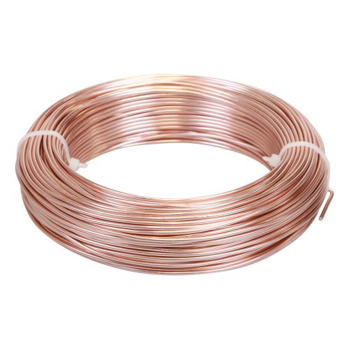 Floristik24 Hliníkový drôt hliníkový drôt 2mm bižutérny drôt ružové zlato 60m 500g