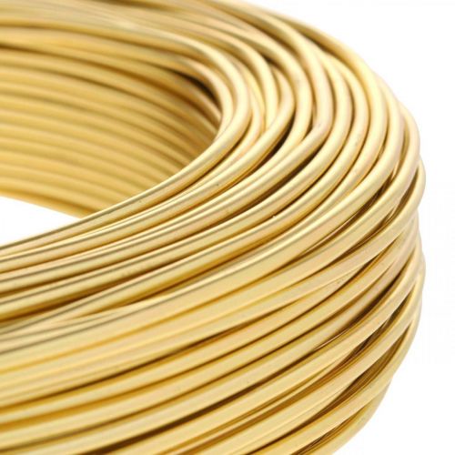 položky Hliníkový drôt zlatý Ø2mm deko drôt remeselný drôt okrúhly 500g 60m