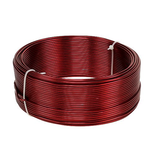 Floristik24 Hliníkový drôt červený Ø2mm 500g (60m)