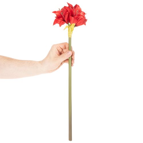 Umelý červený kvet amarylis so stonkou, kvetinová dekorácia na Vianoce, 50 cm | Floristik24.sk