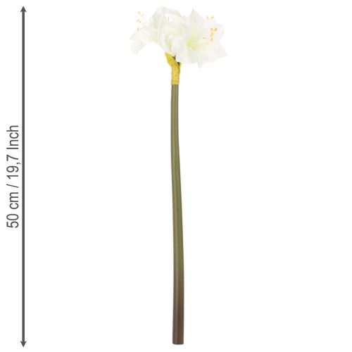 Umelý kvet amarylis, biely, so stonkou, adventný a vianočný, 50 cm | Floristik24.sk