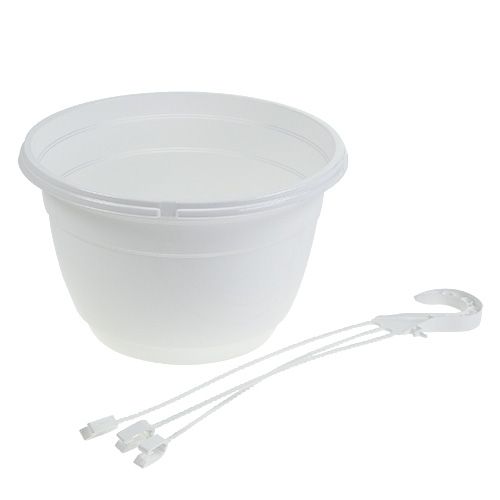 položky Závesný košík na kvety 25cm biely