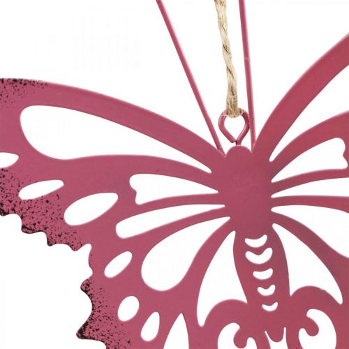 položky Prívesok motýľ deco metal rose pink 8,5x9,5cm 6ks