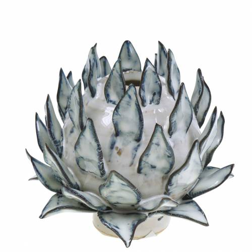 Floristik24 Dekoratívna váza Artikhocke Ceramic Modrá, Biela Ø9,5cm V9cm