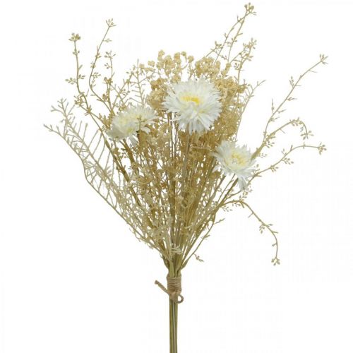 Floristik24 Kytica umelé astry a gypsophila béžová, biela 43cm