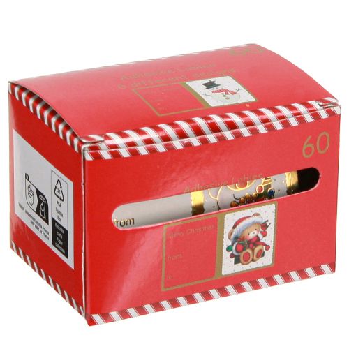 položky Nálepky Vianočné darčekové nálepky menovky 5,5cm 60 kusov