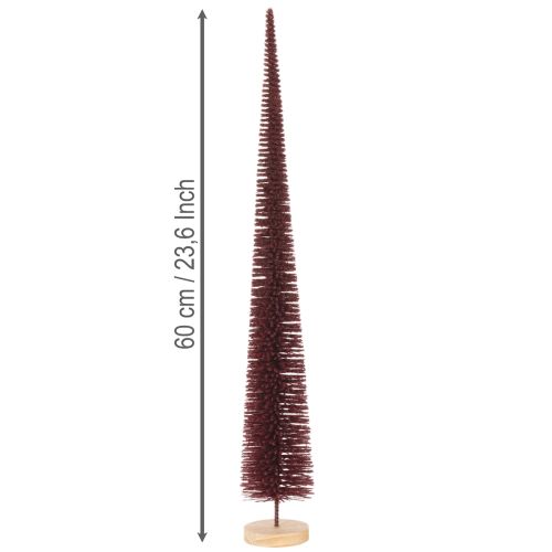 Dekoratívny vianočný stromček, štíhla figúrka stromčeka na drevenom podstavci, 60 cm | Floristik24.sk