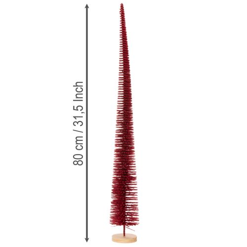 Moderný tenký dekoratívny vianočný stromček na drevenom podstavci, 80 cm | Floristik24.sk