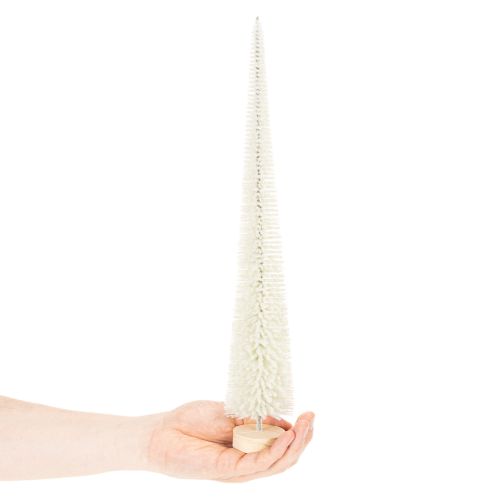 Dekoratívny vianočný stromček s dreveným podstavcom na zimnú výzdobu, 40 cm, 3 kusy | Floristik24.sk