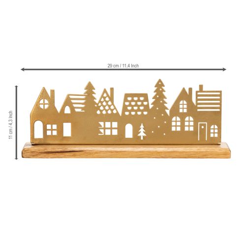 Adventná dekorácia silueta domčeka na drevenom podstavci 29 cm | Floristik24.sk
