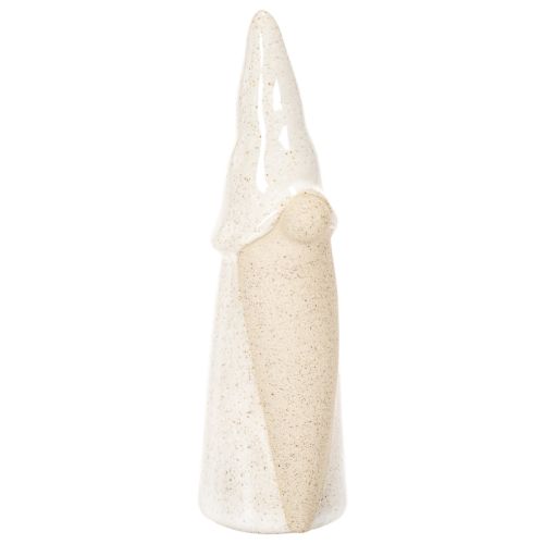 Dekoratívna figúrka škriatka, svetlá keramika, škandinávsky štýl, 18 cm, 3 kusy