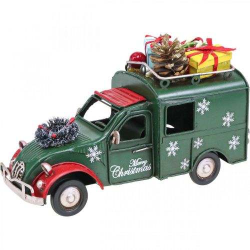 Vianočná dekorácia auto Vianočné auto vintage zelené L17cm