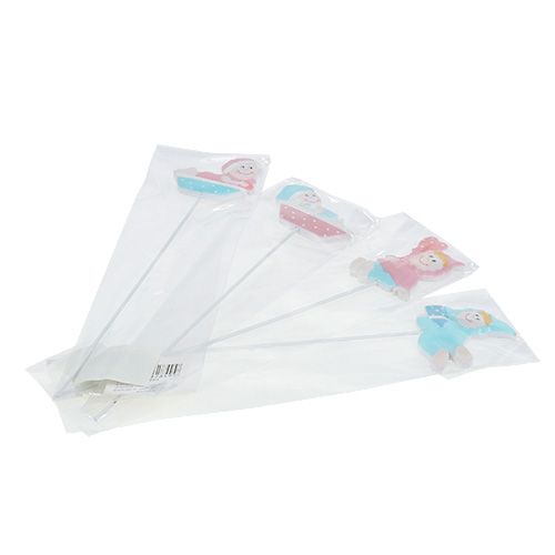 Floristik24 Detská dekoračná zátka ružová, modrá 5cm L25cm 4ks