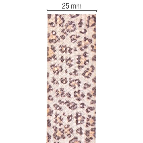 Darčeková stuha s leopardím vzorom, šírka 25 mm, dĺžka 18 m | Floristik24.sk