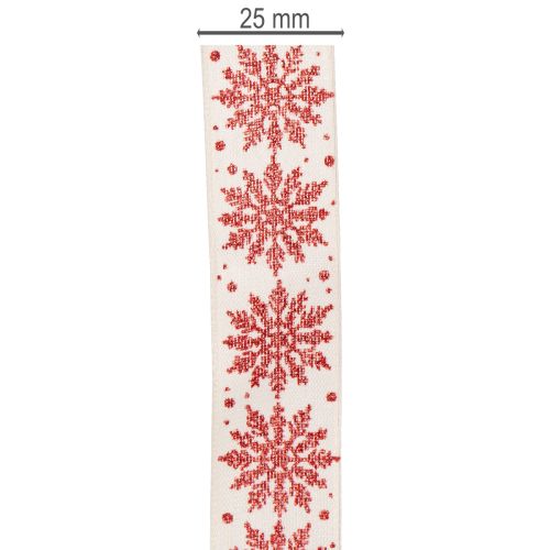 Dekoratívna stuha so snehovými vločkami, darčekové balenie, zima, 25 mm x 20 m | Floristik24.sk