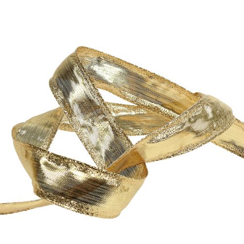 položky Stuha s drôteným okrajom zlatá 25m
