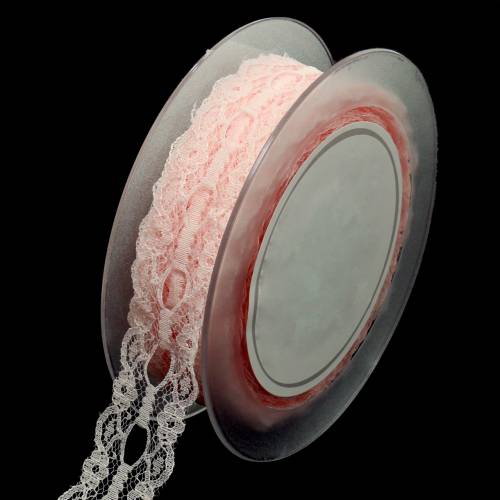 Floristik24 Čipková stuha ružová 30mm Deko stuha čipková svadobná dekorácia 20m