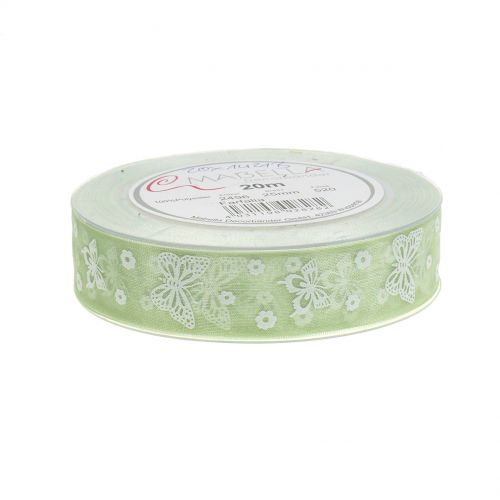 Floristik24 Organzová stuha Butterfly Mint 25mm 20m