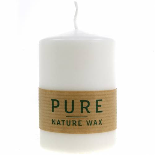 položky PURE Nature Safe Candle stĺpová sviečka stearín, repkový vosk 90/60mm biela 1 ks