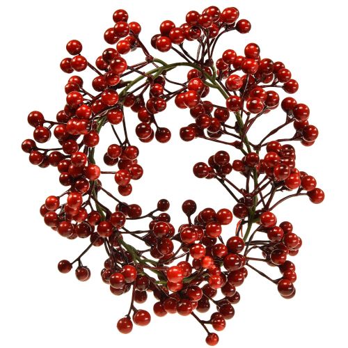 položky Bobuľový veniec Červené umelé rastliny Červené Vianoce Ø20cm