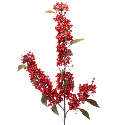 Umelý konár s červenými bobuľami a listami, 96 cm kúpiť | Floristik24.sk