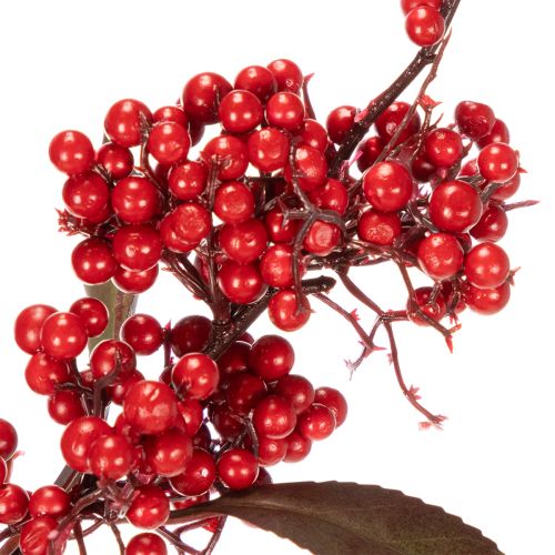 Umelý konár s červenými bobuľami a listami, 96 cm | Floristik24.sk