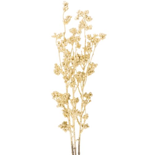 Umelá dekorácia z bobuľovej vetvy, zlatá, 70 cm, 3 kusy