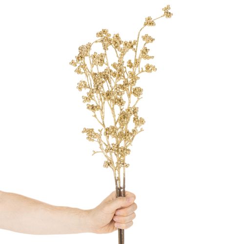 Umelá dekorácia z bobuľovej vetvy, zlatá, 70 cm, 3 kusy | Floristik24.sk