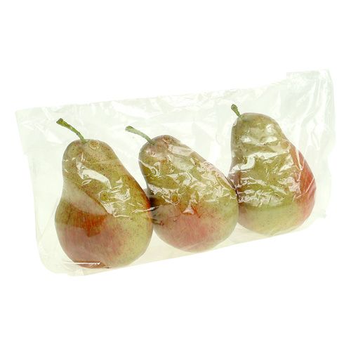 Floristik24 Hruška červená, zelená 11cm - 12cm 3ks