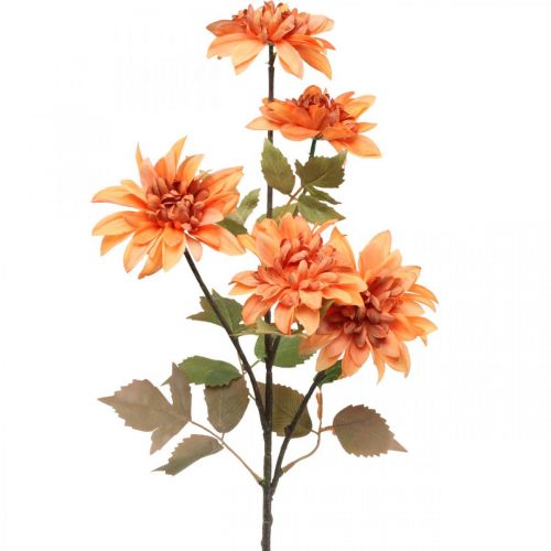 Floristik24 Ozdobný kvet georgín, jesenná dekorácia, hodvábny kvet oranžový 55cm Ø9/11cm