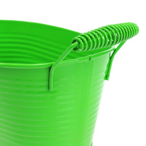 Floristik24 Plechová misa oválna zelená 20 cm x 12 cm x 9 cm