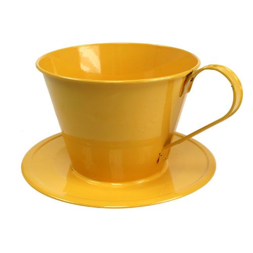 Floristik24 Ozdobný pohár žltý Ø16cm V11cm