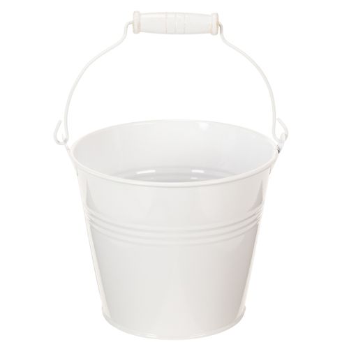 Biele plechové vedrá Ø14cm V12cm 6 ks