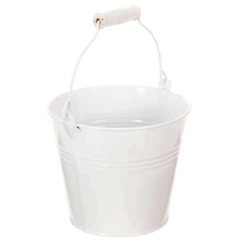 Biele plechové vedrá Ø14cm V12cm 6 ks | Floristik24.sk