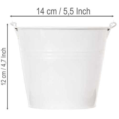 Biele plechové vedrá Ø14cm V12cm 6 ks | Floristik24.sk