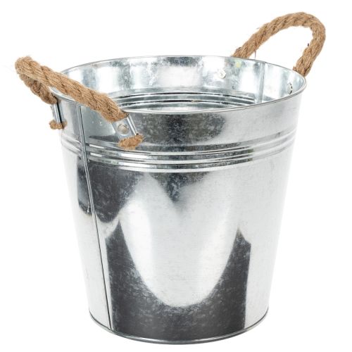 Lesklé kovové vedro s lanovými