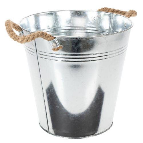 Lesklé kovové vedro s lanovými