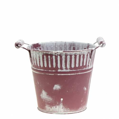 Plechové vedro fialové biele umyté Ø13cm H12cm 1 kus | Floristik24.sk