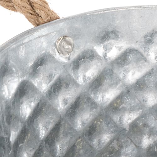 Plechová misa s lanovými úchytkami Ø18cm V10cm | Floristik24.sk